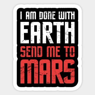 Space Travel Mission To The Planet Mars Sticker